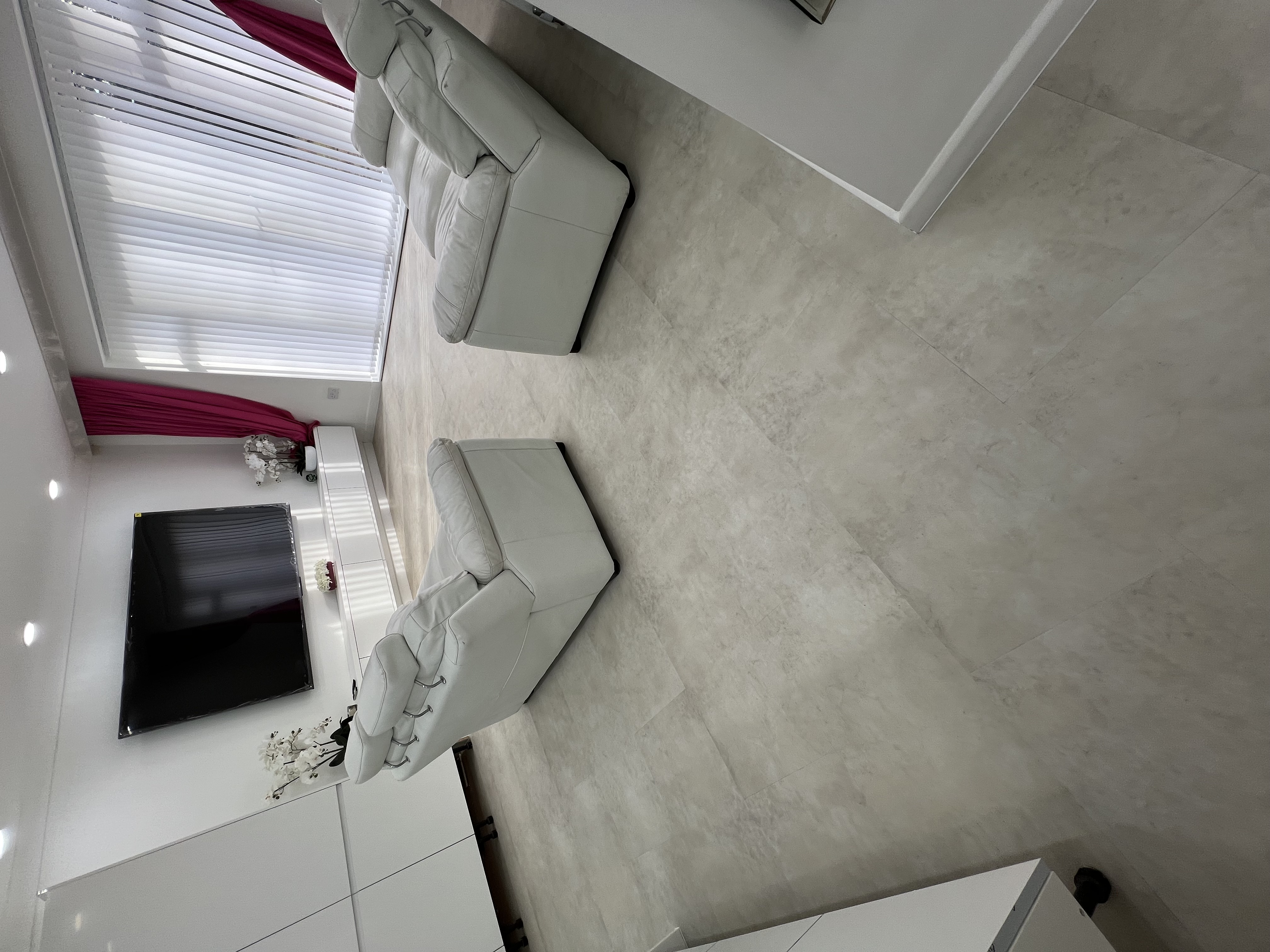 Living Room Floor with LVT Flooring