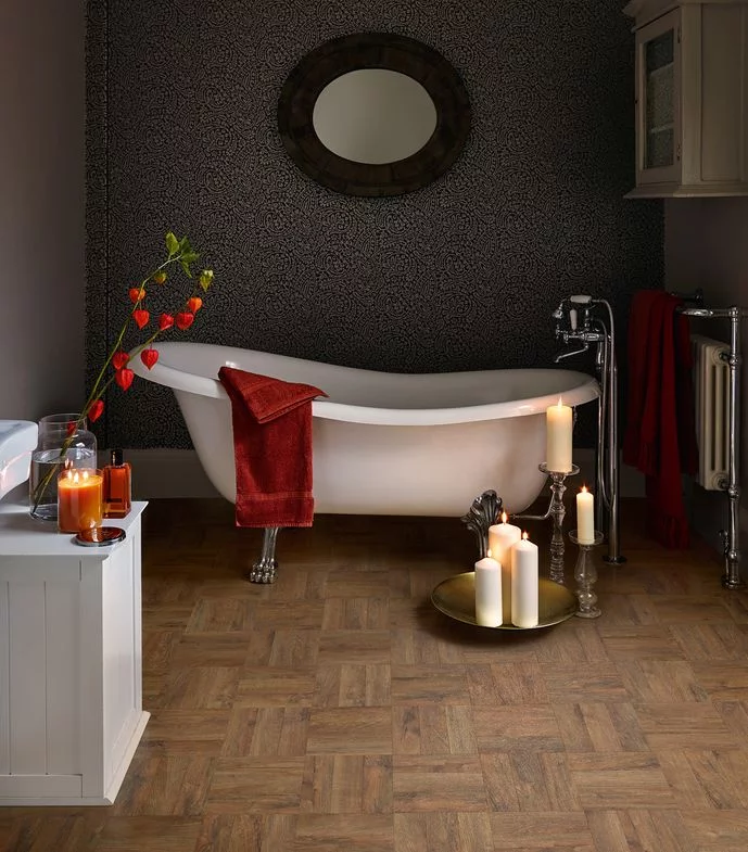 Luxury Georgian parquet flooring with elegant block wood pattern